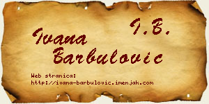 Ivana Barbulović vizit kartica